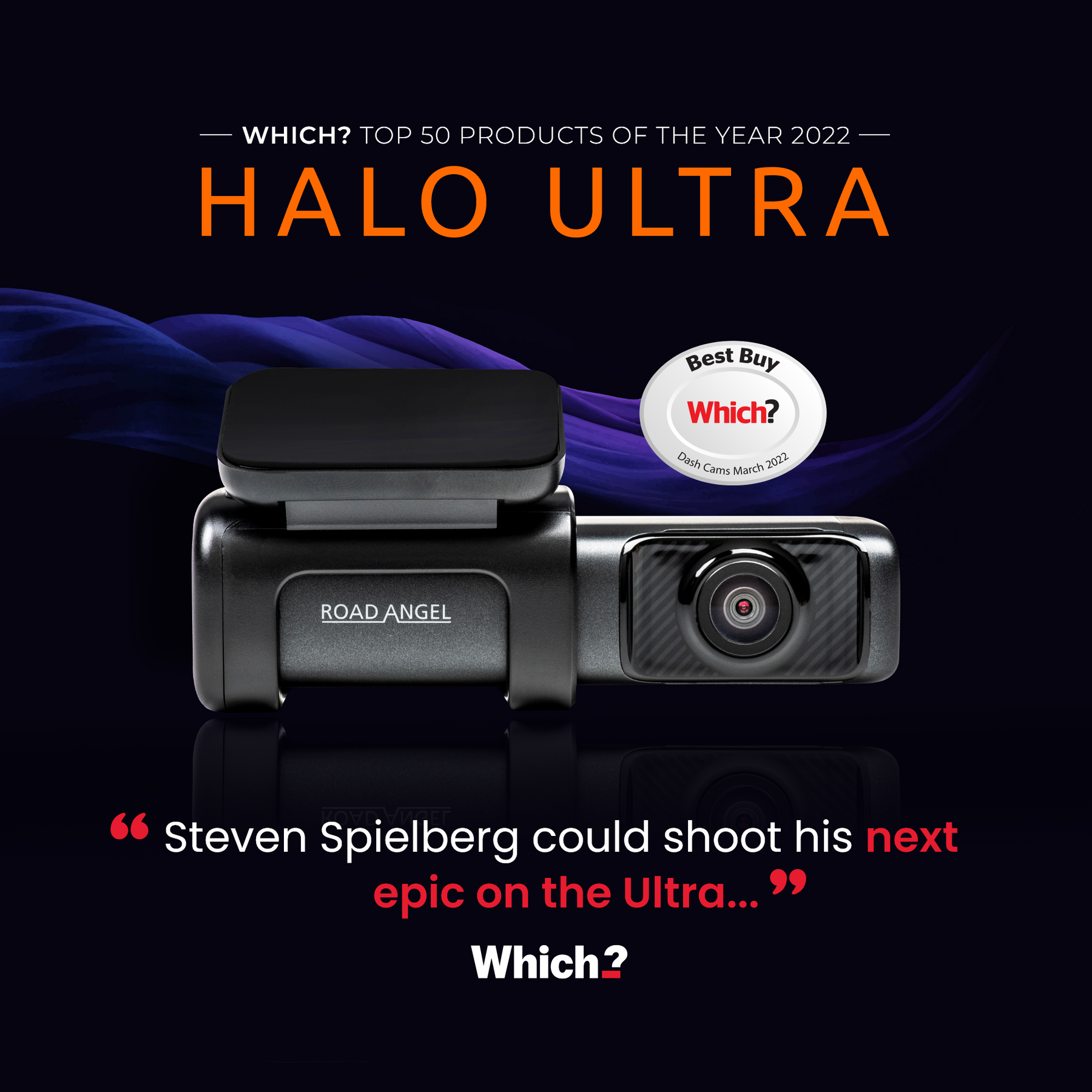 Road Angel Halo Ultra 4K Dash Cam mit Hardwiring-Kit mit internem 64-GB-SSD-Speicherpaket