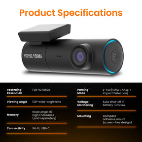 New - Halo Spark Full HD 1080p Single Dash Camera With Parking Mode & Winter Mode (USB-C)
