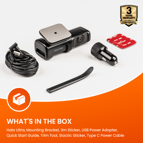 Road Angel Halo Ultra 4K Dash Cam mit Hardwiring-Kit mit internem 64-GB-SSD-Speicherpaket